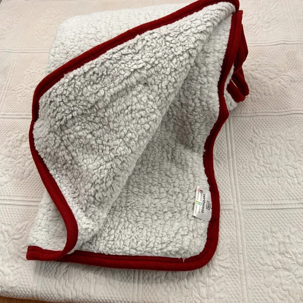 Arizona Cardinals Northwest Sherpa Throw Blanket NFL White Red Fleece Plush